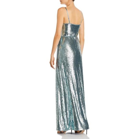 Aidan by Aidan Mattox Sequined Wrap Dress Size 0 - Picture 2 of 10